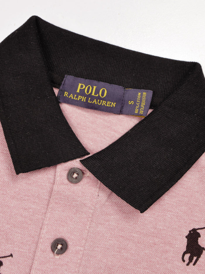 Summer Polo Shirt For Men-Pink Melange-AN3972