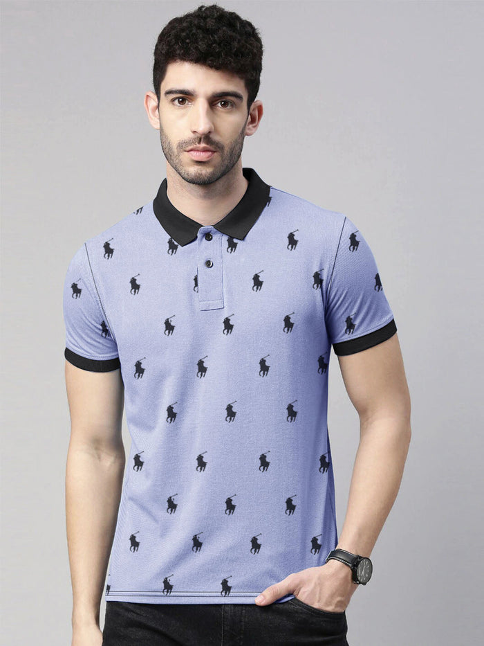 Summer Polo Shirt For Men-Purple Blue-AN3973
