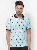 Summer Polo Shirt For Men-Sky Blue-AN3966