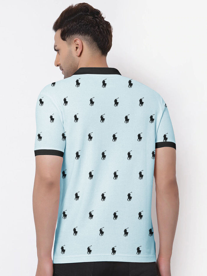 Summer Polo Shirt For Men-Sky Blue-AN3966