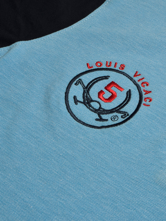 Summer Polo Shirt For Men-Sky Melange & Dark Navy-BR13087