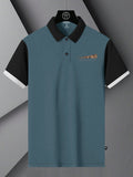 Summer Polo Shirt For Men-Slate Blue with Black-RT2362