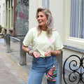 Summer to love heart tee geel