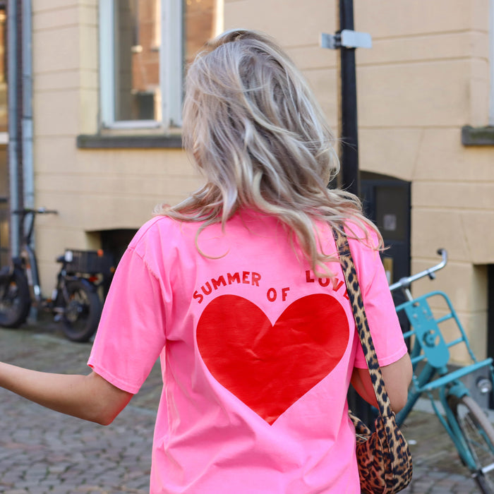 Summer to love heart tee roze