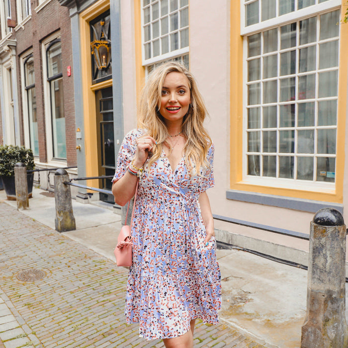 Sunny wrap dress blauw