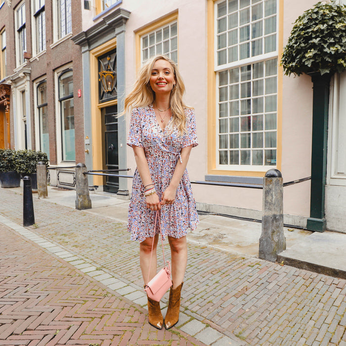 Sunny wrap dress blauw