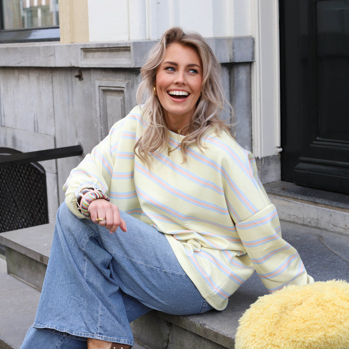 Sweater geel streep Sarah