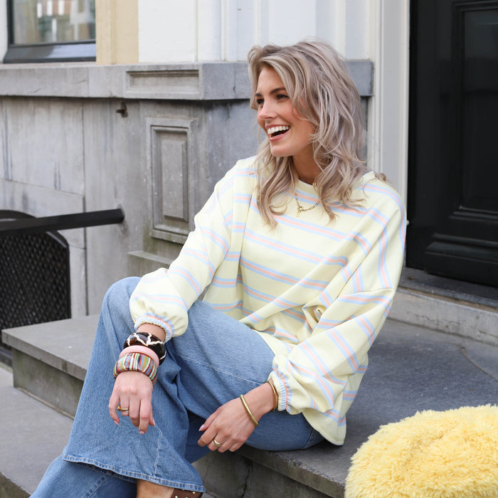 Sweater geel streep Sarah