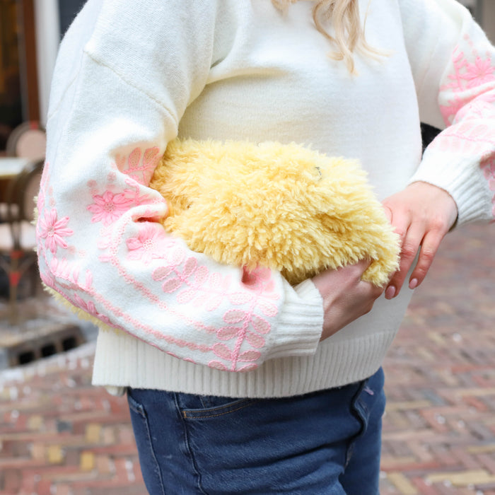 Sweater Yvette wit roze
