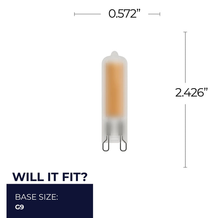 T5 3.5W Dimmable Frost Filament LED Light Bulb with G9 Base, 3000K, 300 Lumens, 4-Pack
