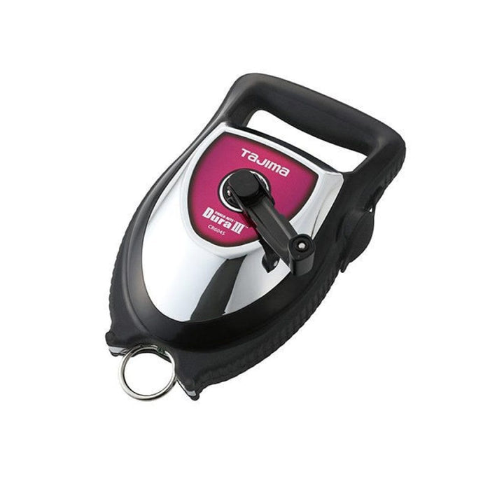 Chalk line reel tool, black handle, Dura III CR604S, metal keyring