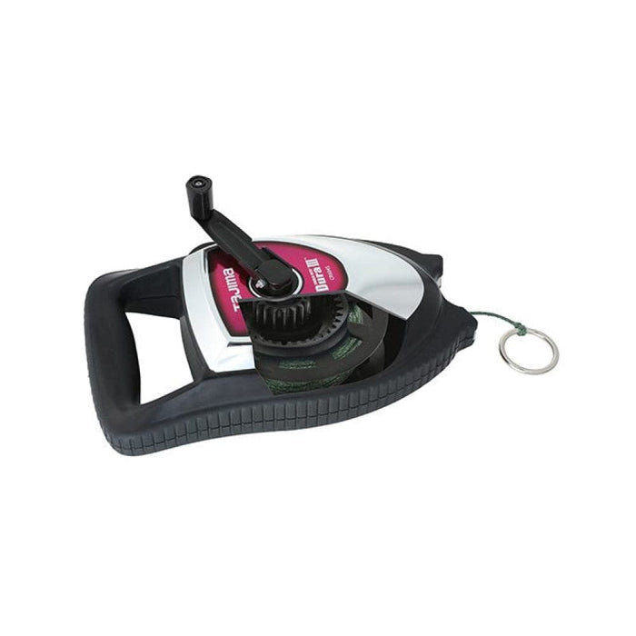 Chalk line reel with pull lever and exposed winding wheel, Dura III CR604S