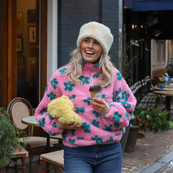 Teddy jack bloemen lichtroze groen