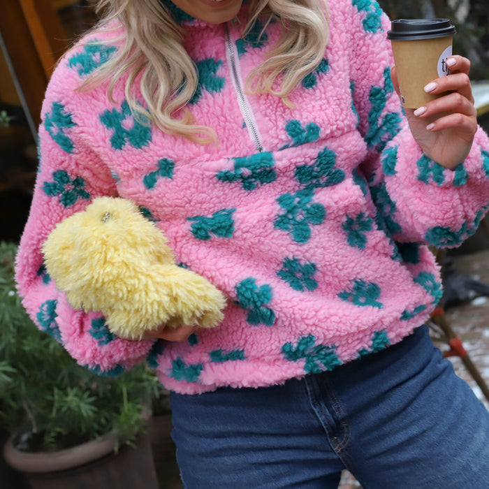 Teddy jack bloemen lichtroze groen