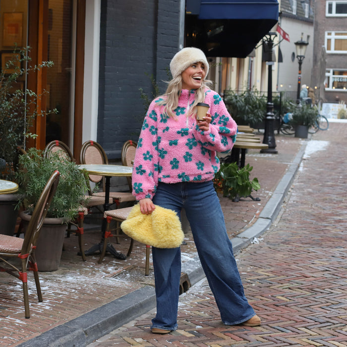Teddy jack bloemen lichtroze groen