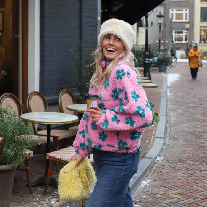 Teddy jack bloemen lichtroze groen