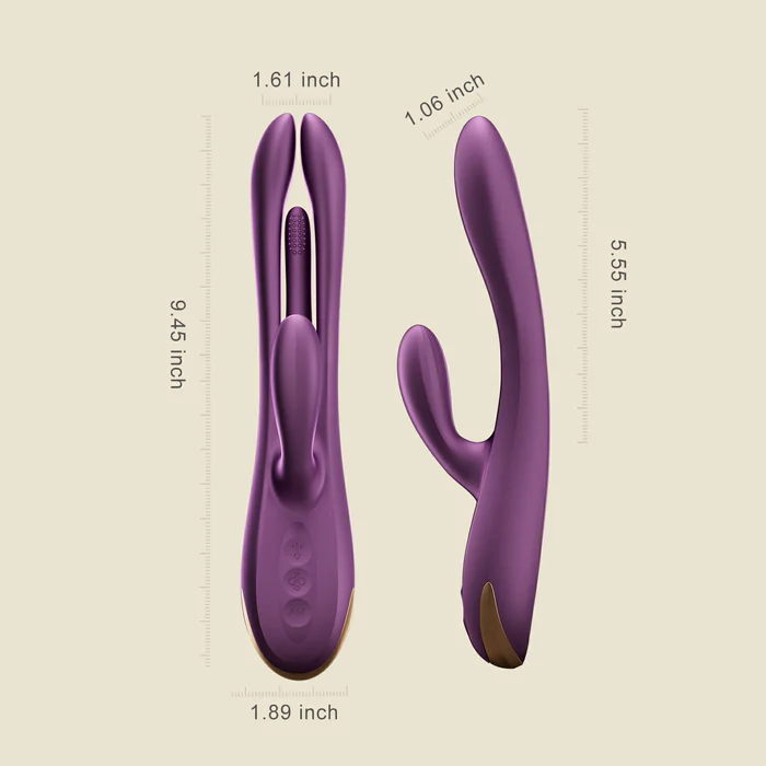 TERRI APP-controlled Kinky Finger Tapping Rabbit Vibrator, Toys   – shown in product photo,