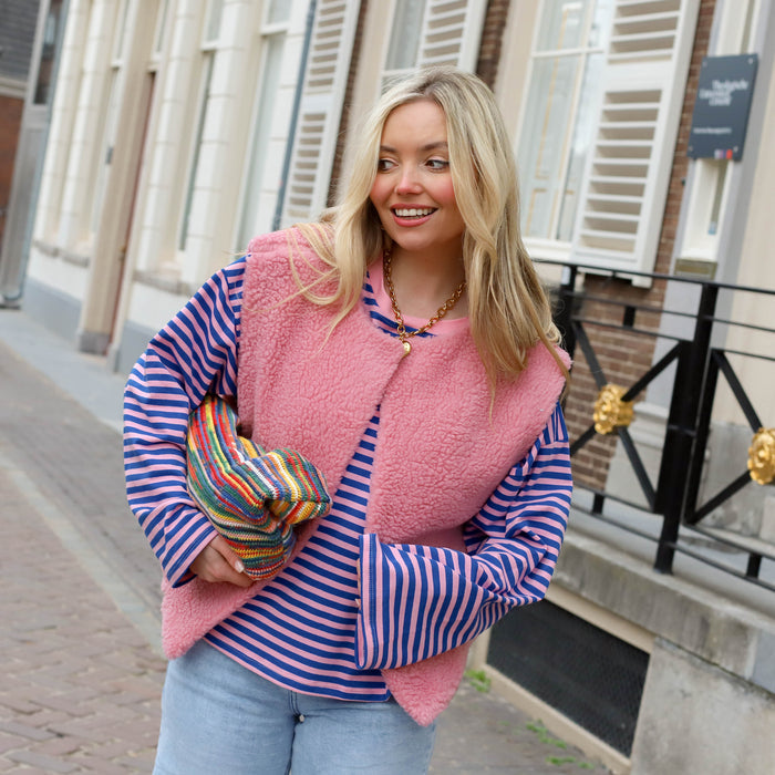 Tina teddy gilet roze