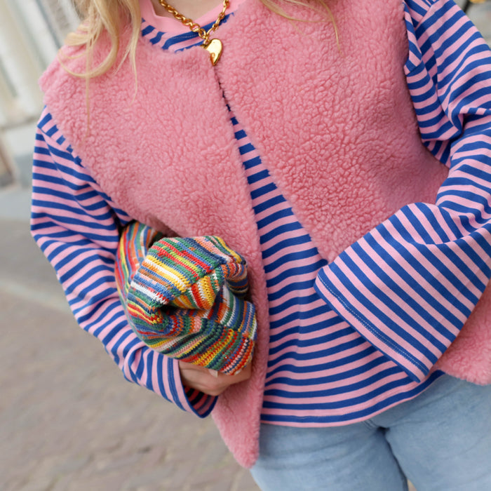 Tina teddy gilet roze