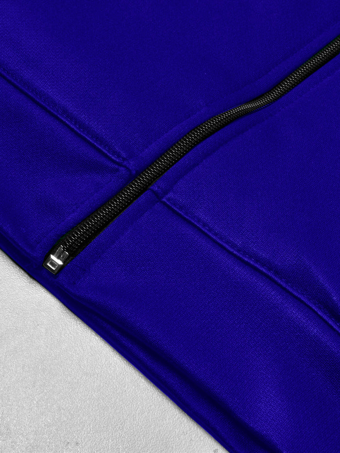 TNF Active Wear Zipper Fur Bomber Jacket For Men-Royal Blue-RT1116