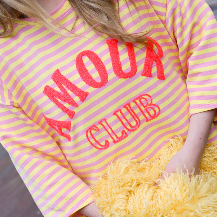 Top Amour geel lichtroze