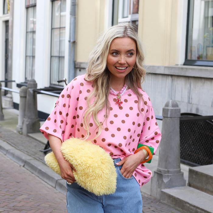 Top Dots roze bruin
