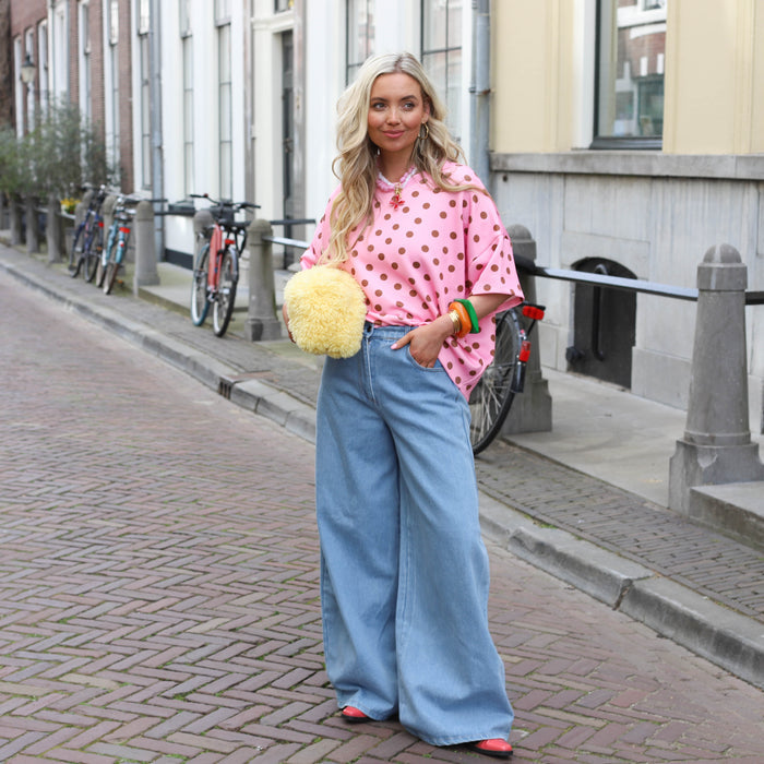 Top Dots roze bruin