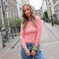 Tops roze cashmere dots roze rood