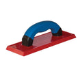 Troxell Urethane Grout Float: red base with blue handle and black grip pads