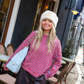 Trui Isabella streep roze blauw