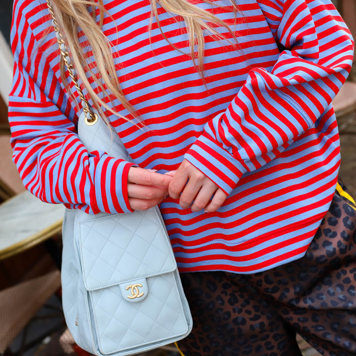 Trui Isabella streep roze blauw