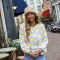 Trui oversized hearts lila geel