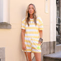 Two piece set korte mouw perfect wit geel
