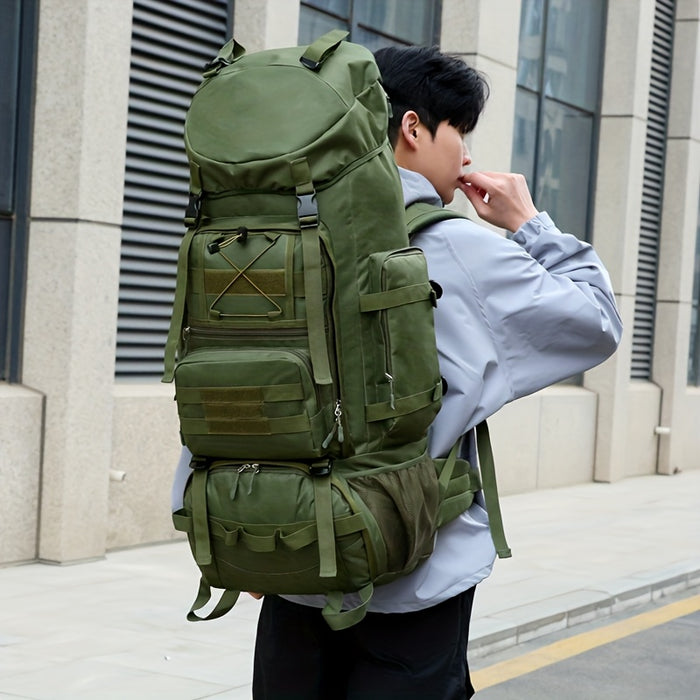 UNICORN 100-Liter Large Capacity Cloth Hiking Backpack Black Khaki Green