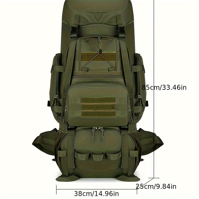 UNICORN 100-Liter Large Capacity Cloth Hiking Backpack Black Khaki Green