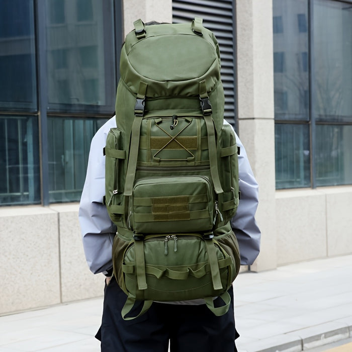 UNICORN 100-Liter Large Capacity Cloth Hiking Backpack Black Khaki Green