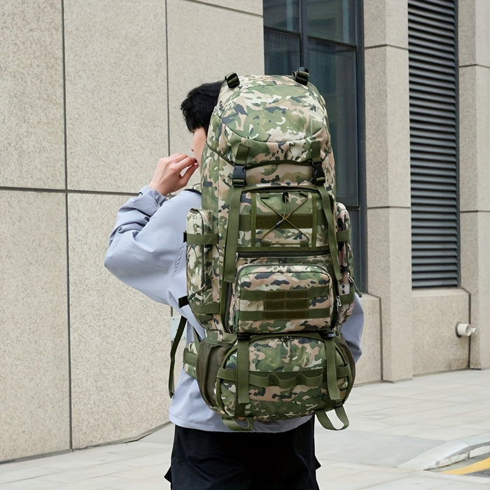 UNICORN 100-Liter Large Capacity Cloth Hiking Backpack Black Khaki Green