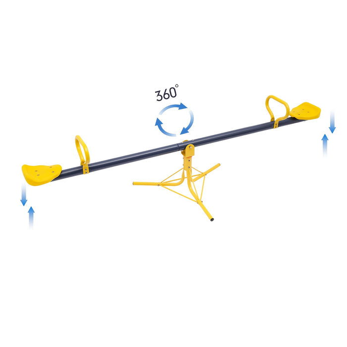 UNICORN 360 Degree Rotating Seesaw Orange Outdoor Teeterboards Yellow