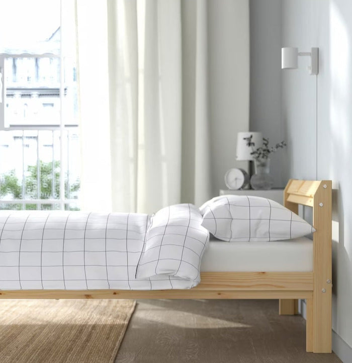 UNICORN Bed frame single bed light brown pine 90x200cm length 205 cm width 94 cm