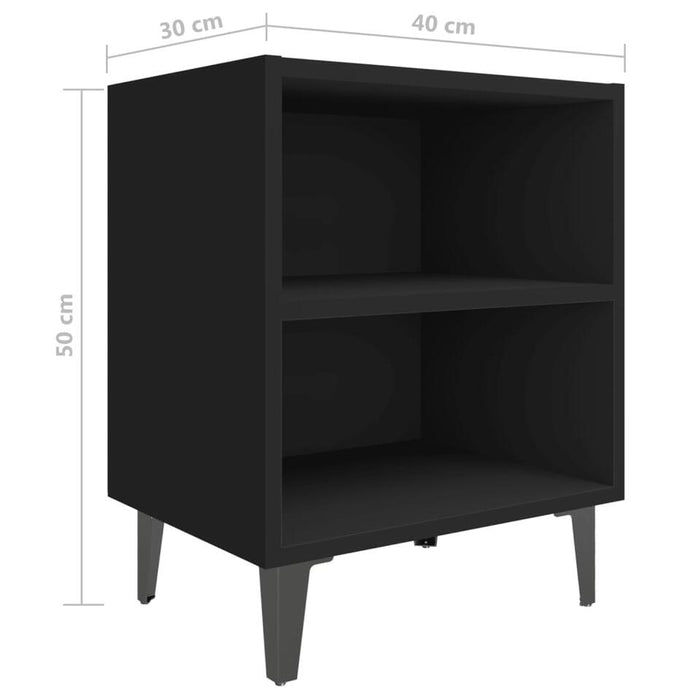 UNICORN Bedside table bedroom furniture black and white Width 40 cm Depth 30 cm Height 50 cm