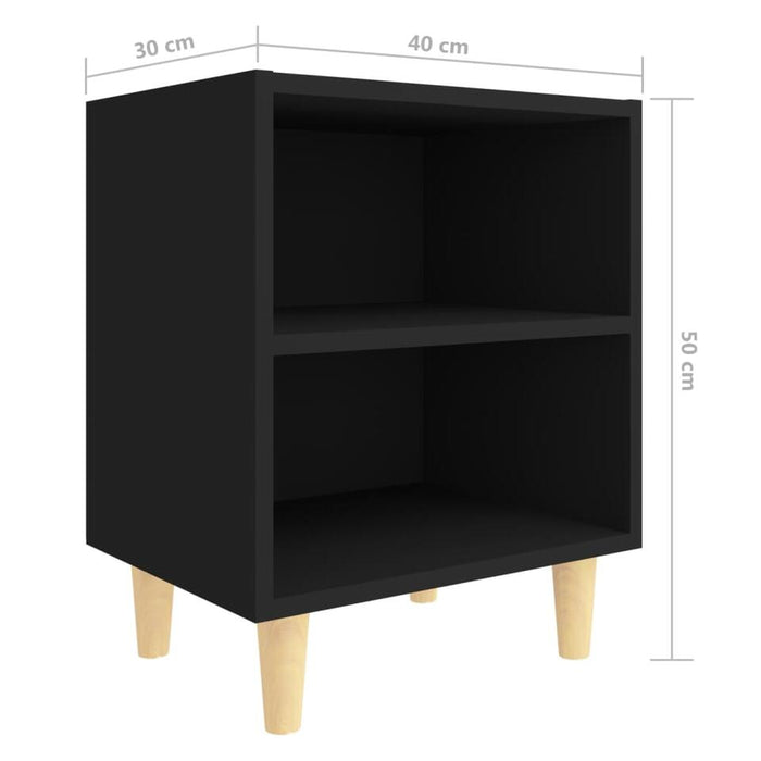 UNICORN Bedside table bedroom furniture black Width 40 cm Depth 30 cm Height 50 cm