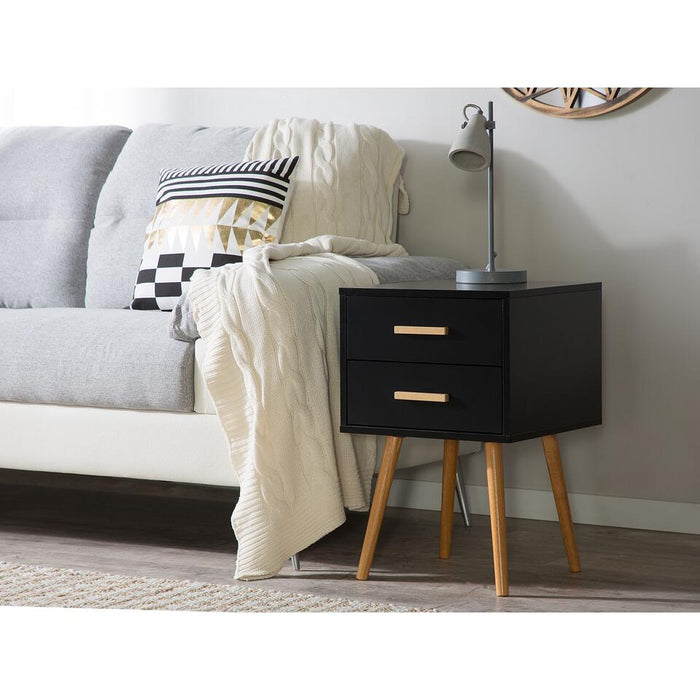 UNICORN Bedside table bedroom furniture black Width 40 cm Depth 40 cm Height 62 cm