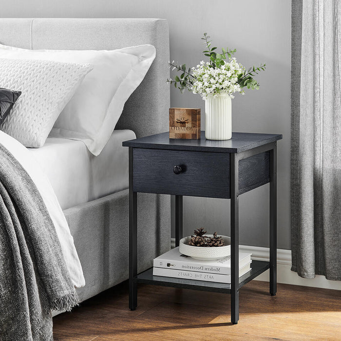 UNICORN Bedside table bedroom furniture brown black Width 40 cm Depth 40 cm Height 55 cm
