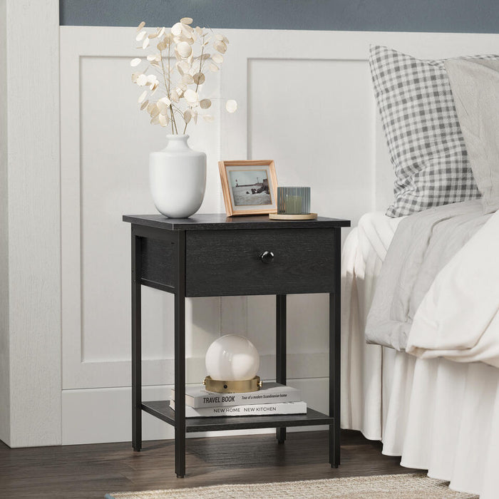 UNICORN Bedside table bedroom furniture brown black Width 40 cm Depth 40 cm Height 55 cm