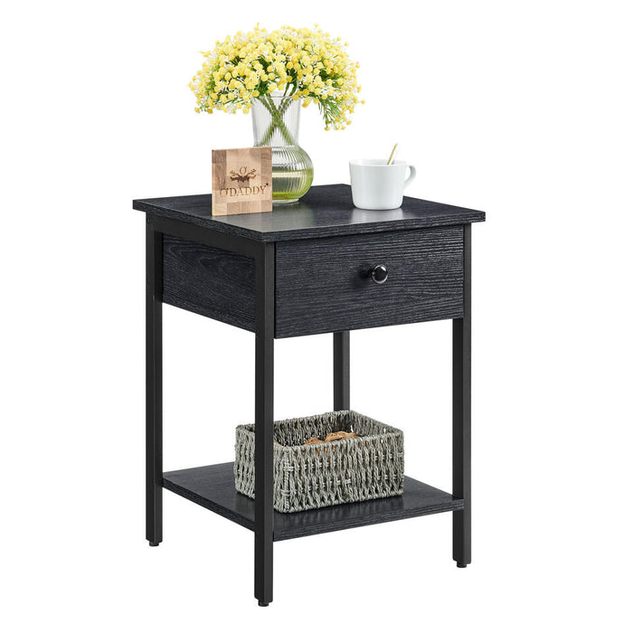 UNICORN Bedside table bedroom furniture brown black Width 40 cm Depth 40 cm Height 55 cm