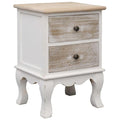 UNICORN Bedside table bedroom furniture country white brown Width 35 cm Depth 30 cm Height 50 cm