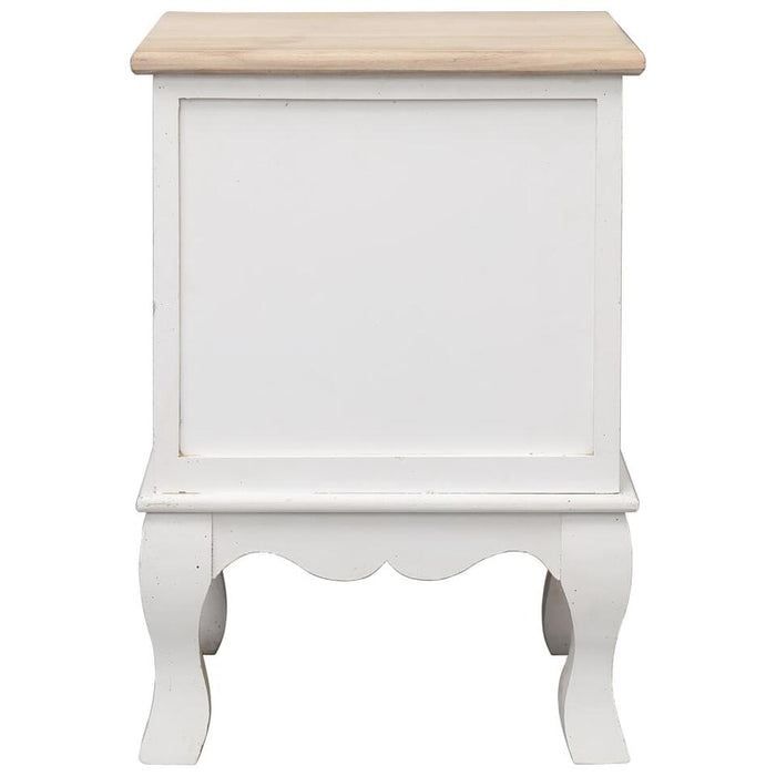 UNICORN Bedside table bedroom furniture country white brown Width 35 cm Depth 30 cm Height 50 cm
