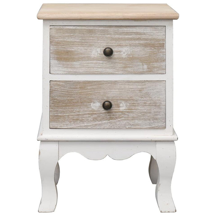 UNICORN Bedside table bedroom furniture country white brown Width 35 cm Depth 30 cm Height 50 cm