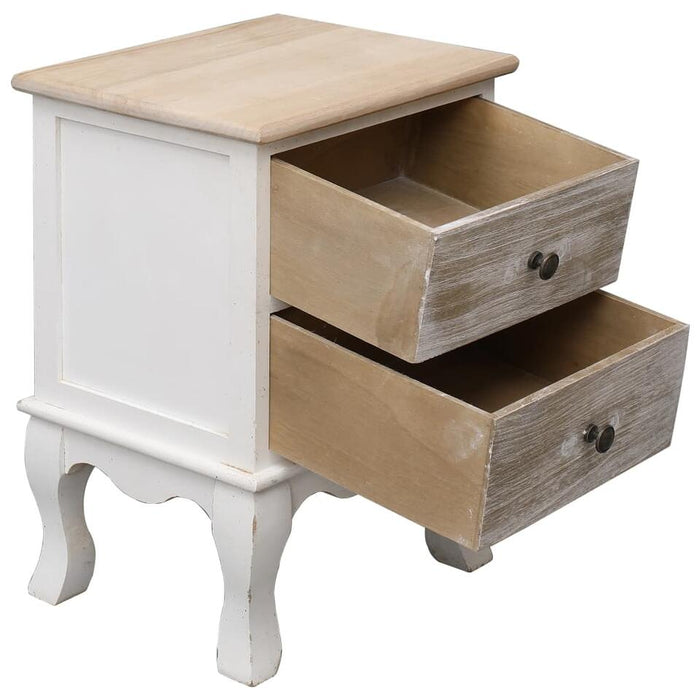 UNICORN Bedside table bedroom furniture country white brown Width 35 cm Depth 30 cm Height 50 cm