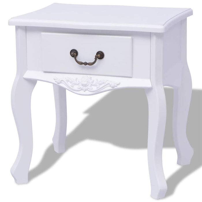 UNICORN Bedside table bedroom furniture country white Width 43 cm Depth 33 cm Height 45.5 cm